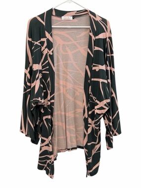 Ava Sky Cardigan Gray and Pink Small Kimono Sleeves
